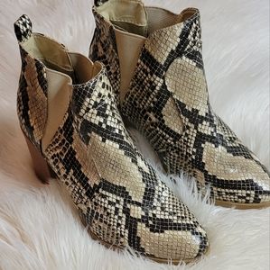 Faux Snakeskin Bootie Boots